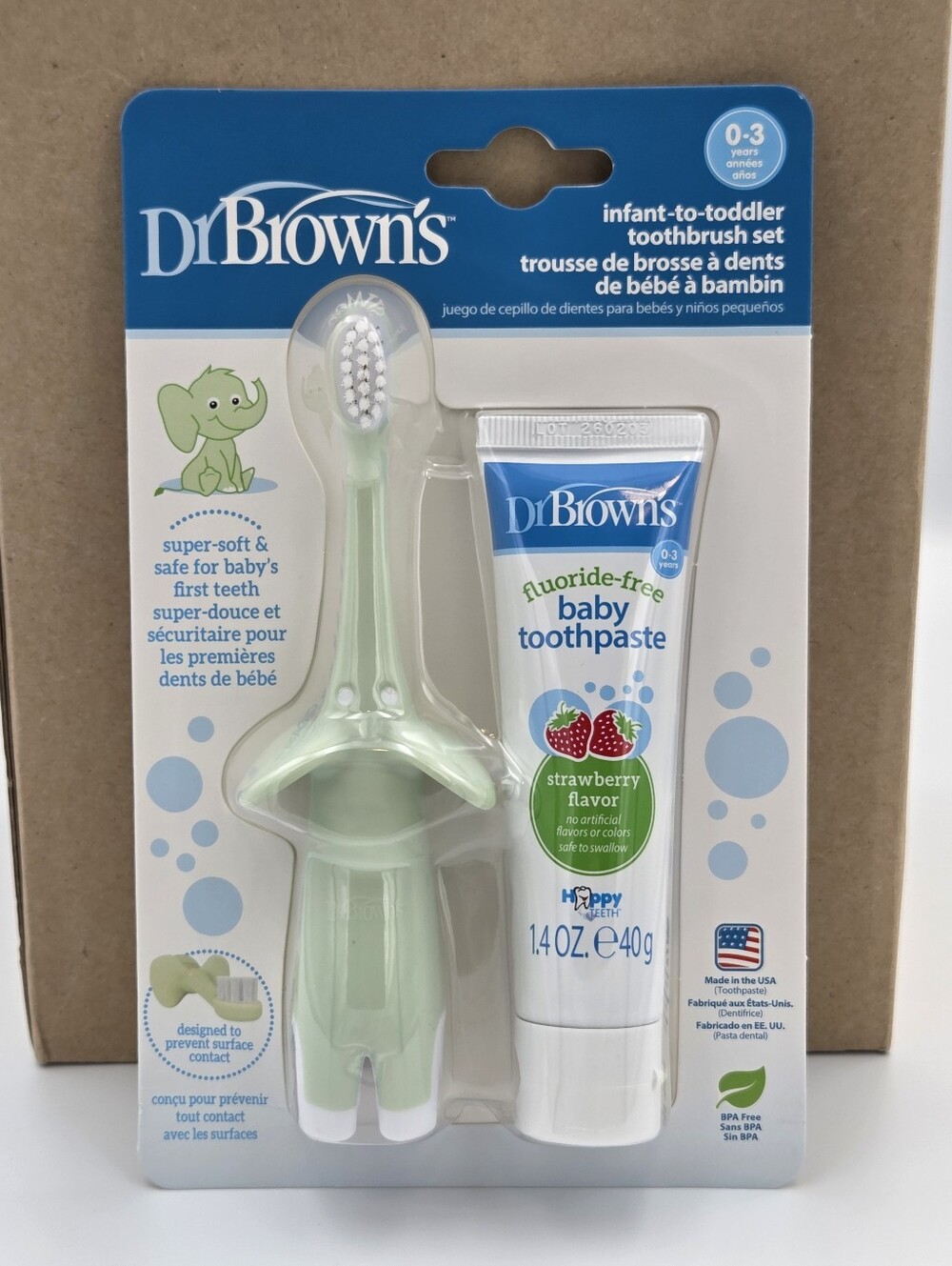 Dr Browns Infant-to-Toddler Toothbrush Set Exp 1/2029 Nwt